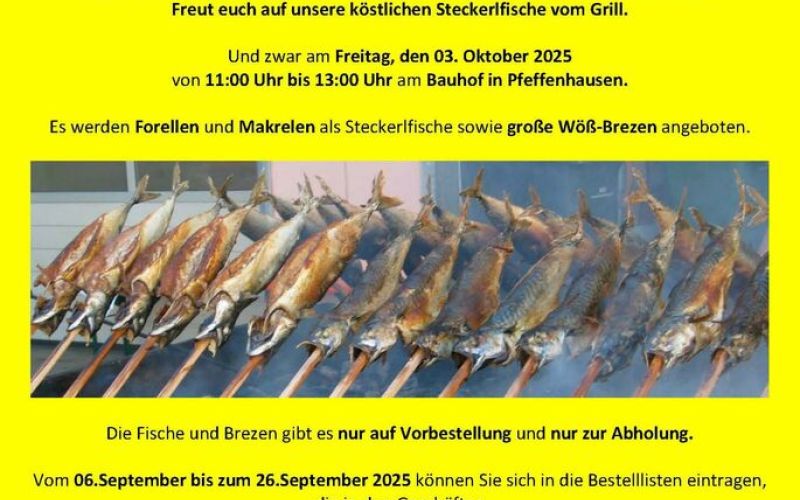 Steckerlfischverkauf Tag der deutschen Einheit 2025